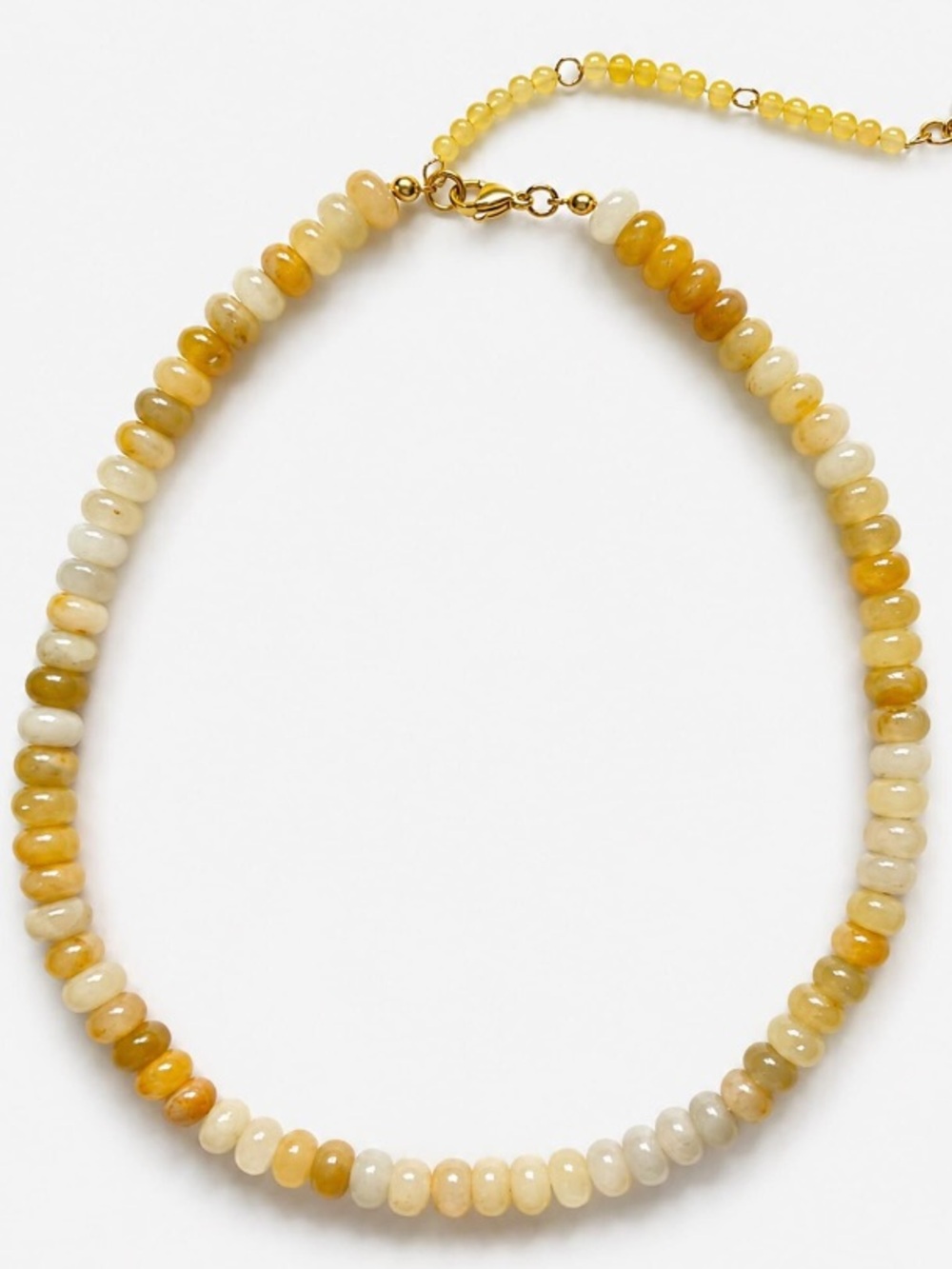 NEW Mayamar Yellow Topaz Agate Beaded Boho Layering Necklace Genuine